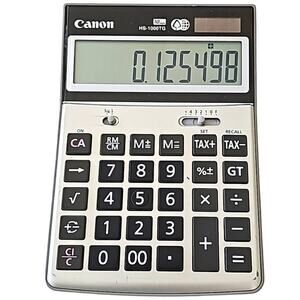 Canon HS-1000TG Large Print 10- Digit Desktop Calculator Gray Silver 7" x 5"